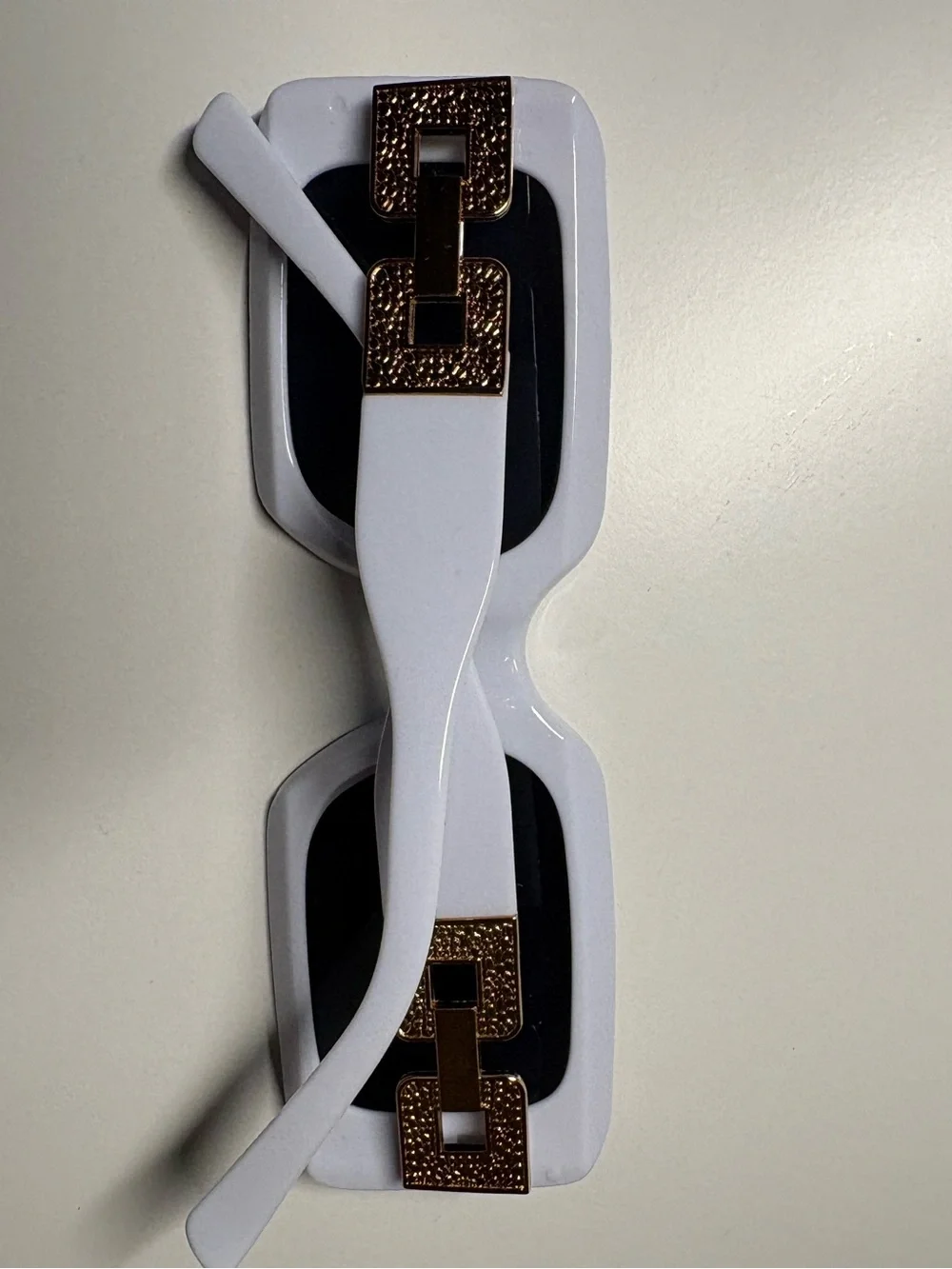 Kids White Square Frame Sunglasses - Classic UV Protection